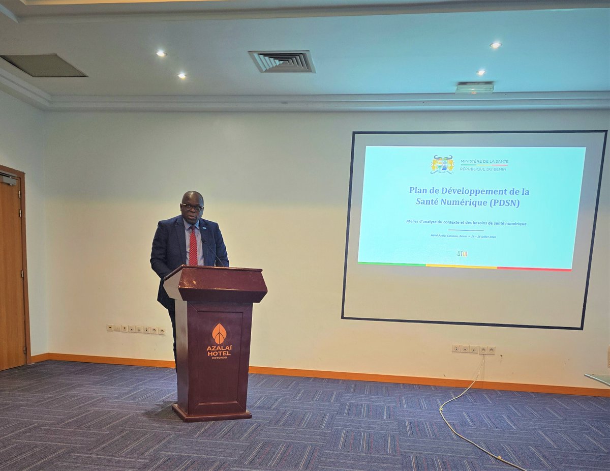 oms_benin's tweet photo. Le ministère de la Santé et ses partenaires se réunissent du 14 au 16 juillet pour un diagnostic stratégique en matière de #SantéNumérique. Une étape clé vers le Plan de Développement de la Santé Numérique 2027–2031 au service d’un système de santé plus performant et connecté. https://t.co/P56UknQN8p