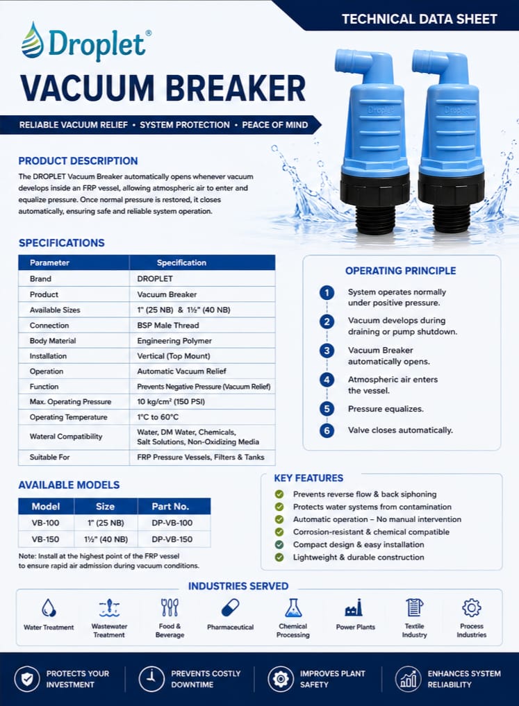 SaharaIndustry's tweet photo. Introducing Droplet Vacuum Breaker from @SaharaIndustry, a smart safety solution engineered to protect your vessels from collapse due to negative pressure buildup. Built with precision, engineered for safety.
#SaharaIndustry #DropletVacuumBreaker #VacuumBreaker #WaterTreatment https://t.co/JZeY0lYLFb