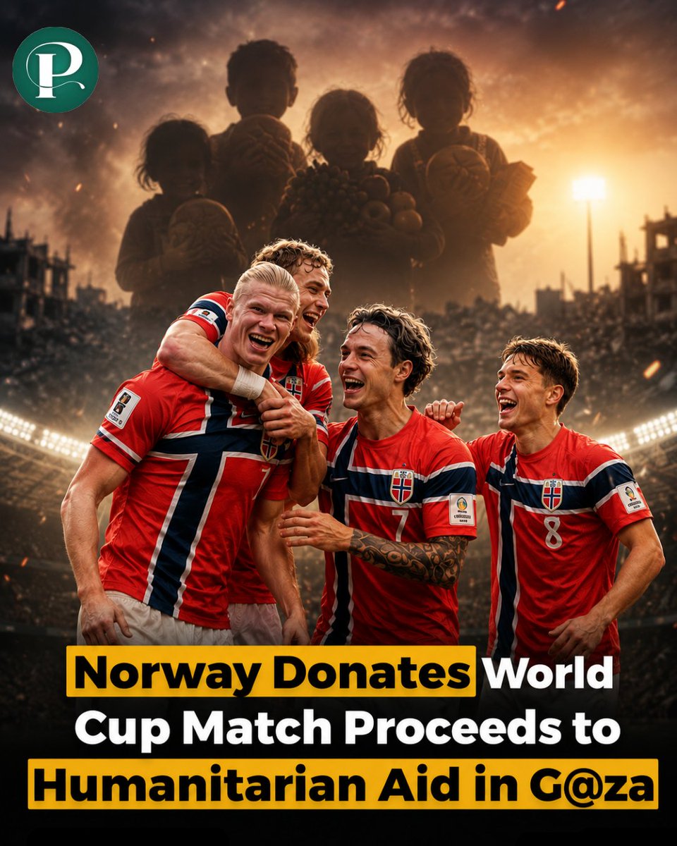 Thepakever's tweet photo. Disclaimer: This post is for informational purposes only and is based on publicly available reports. The image is AI-generated and is provided for reference purposes only.

#Norway #Gaza #HumanitarianRelief #Football #WorldCupQualifiers #FIFA #HumanitarianAid #CurrentAffairs https://t.co/JfEFRiOeDO