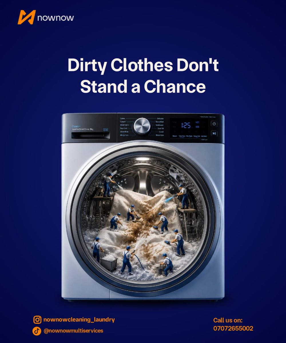 NowNow_NG's tweet photo. Tough stains? Not a chance!
From everyday wear to delicate fabrics, we remove stubborn stains and leave your clothes looking fresh, clean, and ready to wear. ✨
📲 Schedule your laundry pickup today and let us handle the rest!
#NowNowLaundry #LaundryServices #FreshClothes https://t.co/3LrVQH9HvV