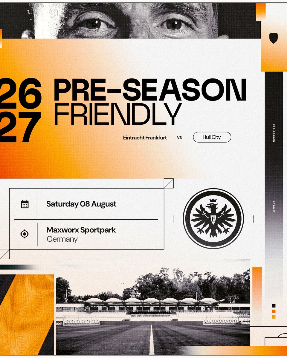 HullCity's tweet photo. We'll face Eintracht Frankfurt and OGC Nice as we round off our pre-season! 💪

🔗 https://t.co/VlGUVe83BU https://t.co/0rwk4f5j8y