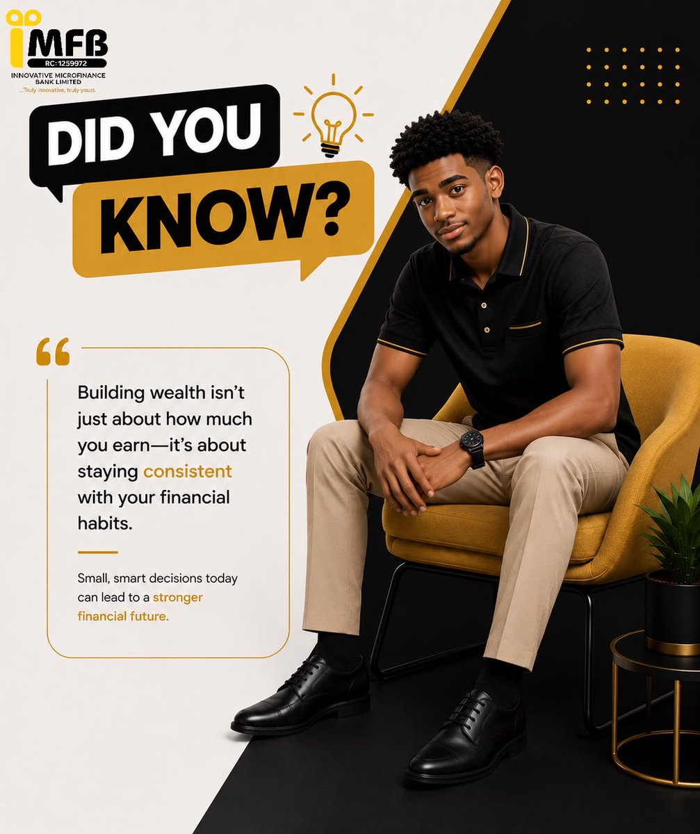 innovativeMFB's tweet photo. Success isn’t built overnight—it grows through consistent financial habits.

The small choices you make today can become the wealth you enjoy tomorrow.

#savemoneylivebetter #buildwealthwisely #financialfreedom https://t.co/mIaahZhMB5