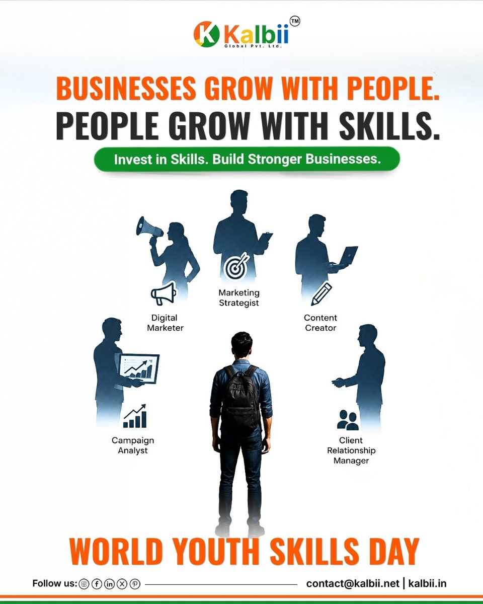 Kalbiiglobal's tweet photo. Ideas may spark a business, but skilled people build it.

This #WorldYouthSkillsDay, we celebrate learning, innovation, and continuous upskilling—the true drivers of stronger teams, smarter organizations, and sustainable growth.

Happy World Youth Skills Day! 🌍🚀

#KalbiiGlobal https://t.co/3IFxoYwdWg
