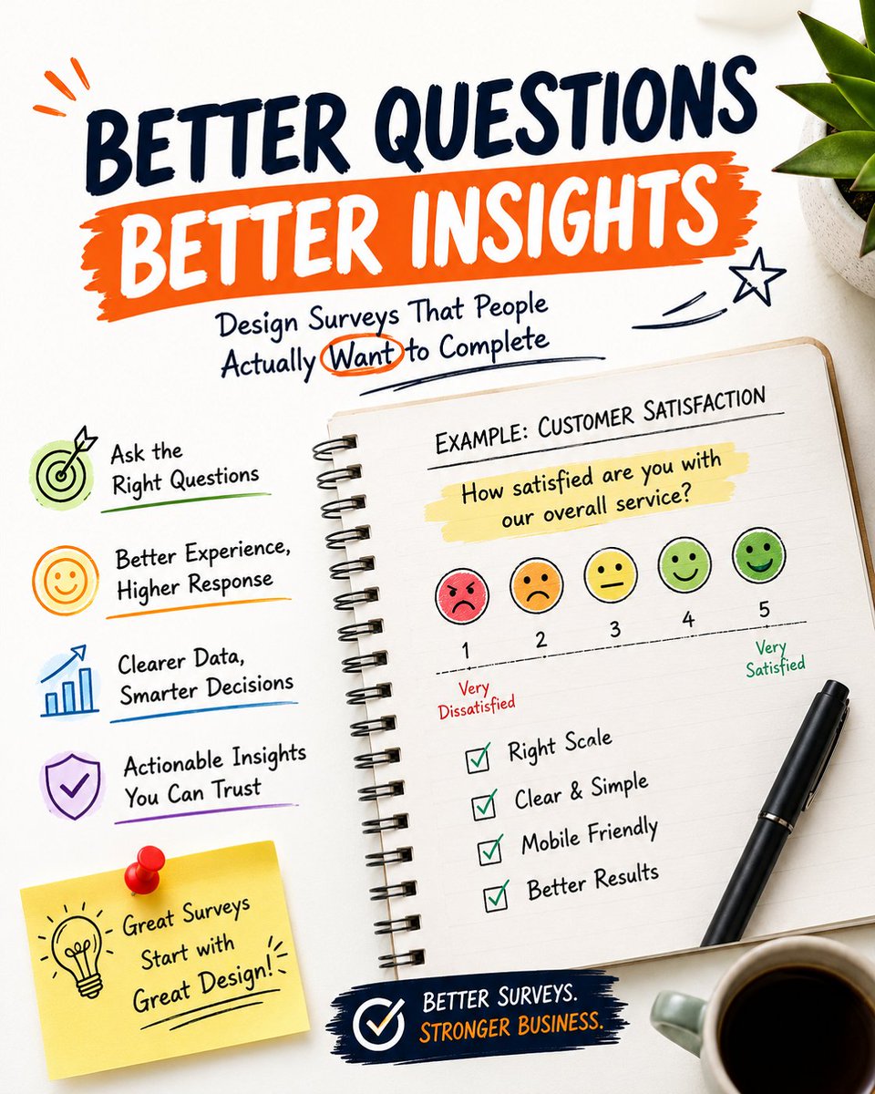 SurveyFlip's tweet photo. 📊 Most surveys don't fail because of bad questions.
They fail because of bad rating scales.
❌ Survey fatigue
❌ Confusing responses
❌ Poor insights
Learn how to design better Likert scale questions and improve survey quality in 2026 🚀
#LikertScale #SurveyDesign https://t.co/wfS5hK16aK