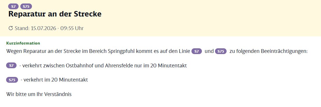 SBahnBerlin's tweet photo. #S7, #S75 Wegen Reparatur an der Strecke im Bereich #Springpfuhl kommt es zu Verspätungen und Ausfällen. Die S7 verkehrt zwischen #Ostbahnhof und #Ahrensfelde nur im 20 Minutentakt. Die S75 - verkehrt im 20 Minutentakt.
Wir bitten um Verständnis.
Infos: https://t.co/zdnubj6WtX https://t.co/JoyMQFTkJj