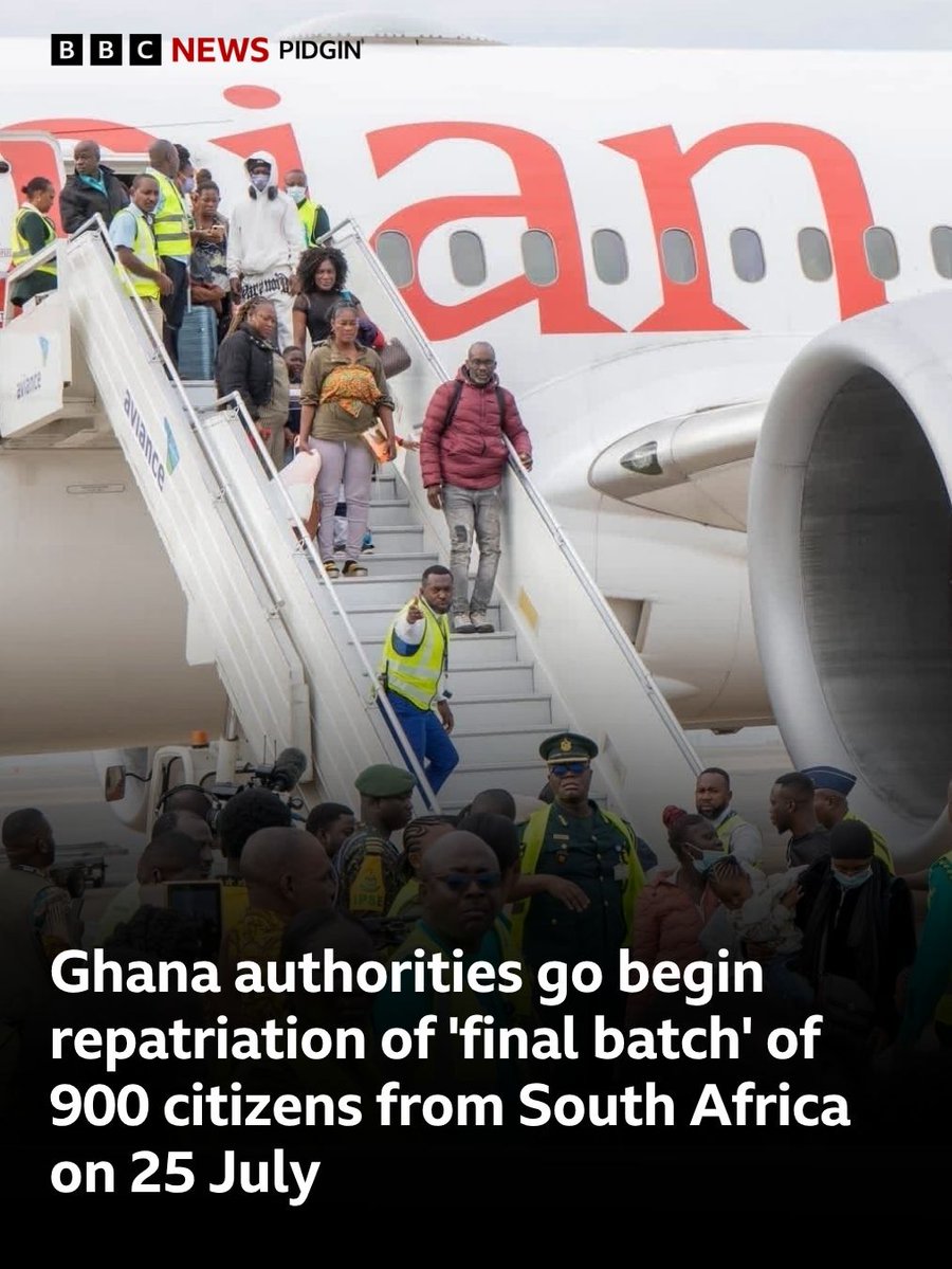 bbcnewspidgin's tweet photo. Dis dey follow earlier evacuation of nearly 1,000 pipo from di rainbow kontri for early June, due to xenophobic attacks and harassment against African nationals.

Full tori: https://t.co/ZbGcyHM3i5 https://t.co/14S0uvDKG8