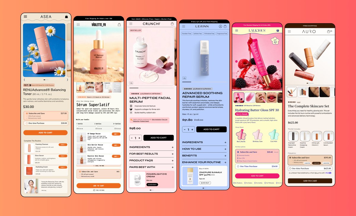 haulahindesign's tweet photo. Skincare has something most categories don't: A routine.

A shoe brand can't really say "pairs well with."
Skincare can, every product has a natural next step, and the best PDPs put it right there on the page.

That's how you grow AOV without touching price. https://t.co/ejNRzdJjAO