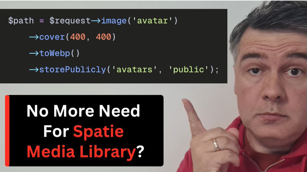 PovilasKorop's tweet photo. My new video on Laravel Daily channel.

NEW in Laravel 13.20: Image Manipulation 
https://t.co/FsKGceMB3a

Unexpected MAJOR new feature in the framework.

And I was intrigued WHY/WHEN we need it, instead of using spatie/laravel-medialibrary or other packages. https://t.co/3DoDlTCfFY