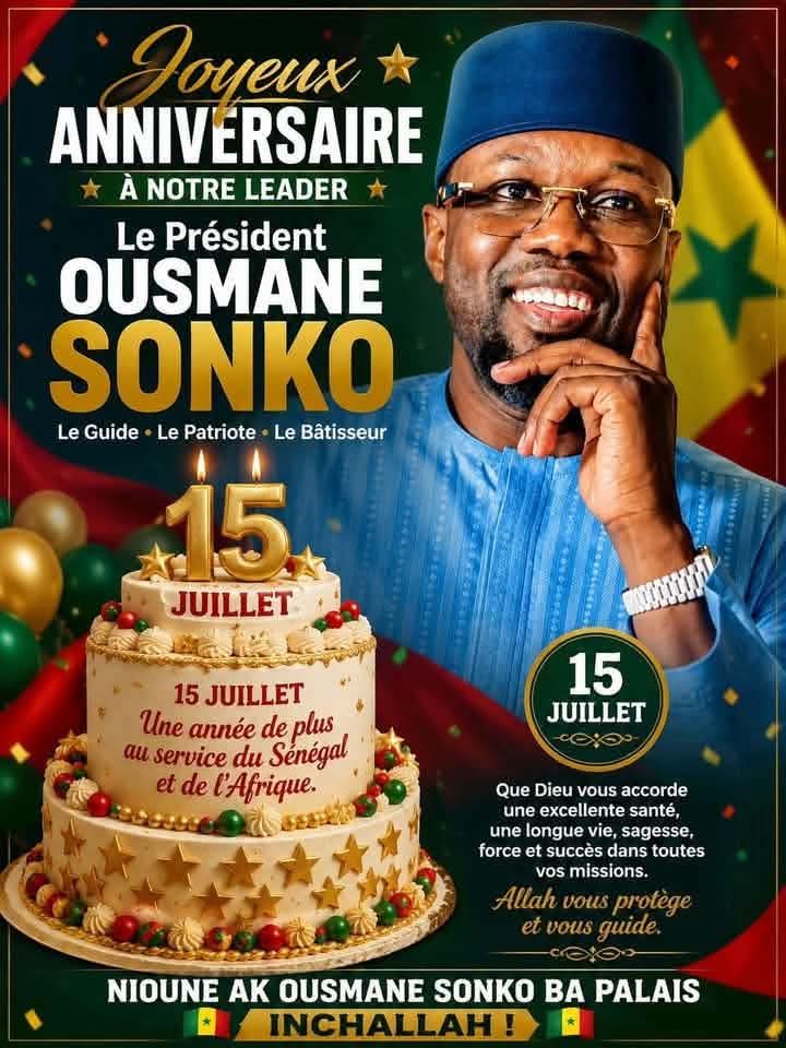 Baobaba1's tweet photo. Joyeux anniversaire 🎂 @SonkoOfficiel @PastefOfficiel @leprojetpastef Santé de fer longue vie QuAllah Tout Puissant soit ton bouclier contre éternels ennemis comploteurs traîtres @PR_Diomaye
🤲🏿 @assembleesn @mamadoukanny @Mamadou44342366 @WalyBodiang @MarieMRKFF @Oumar_Sissoko_1 https://t.co/00gYQ2i5d7