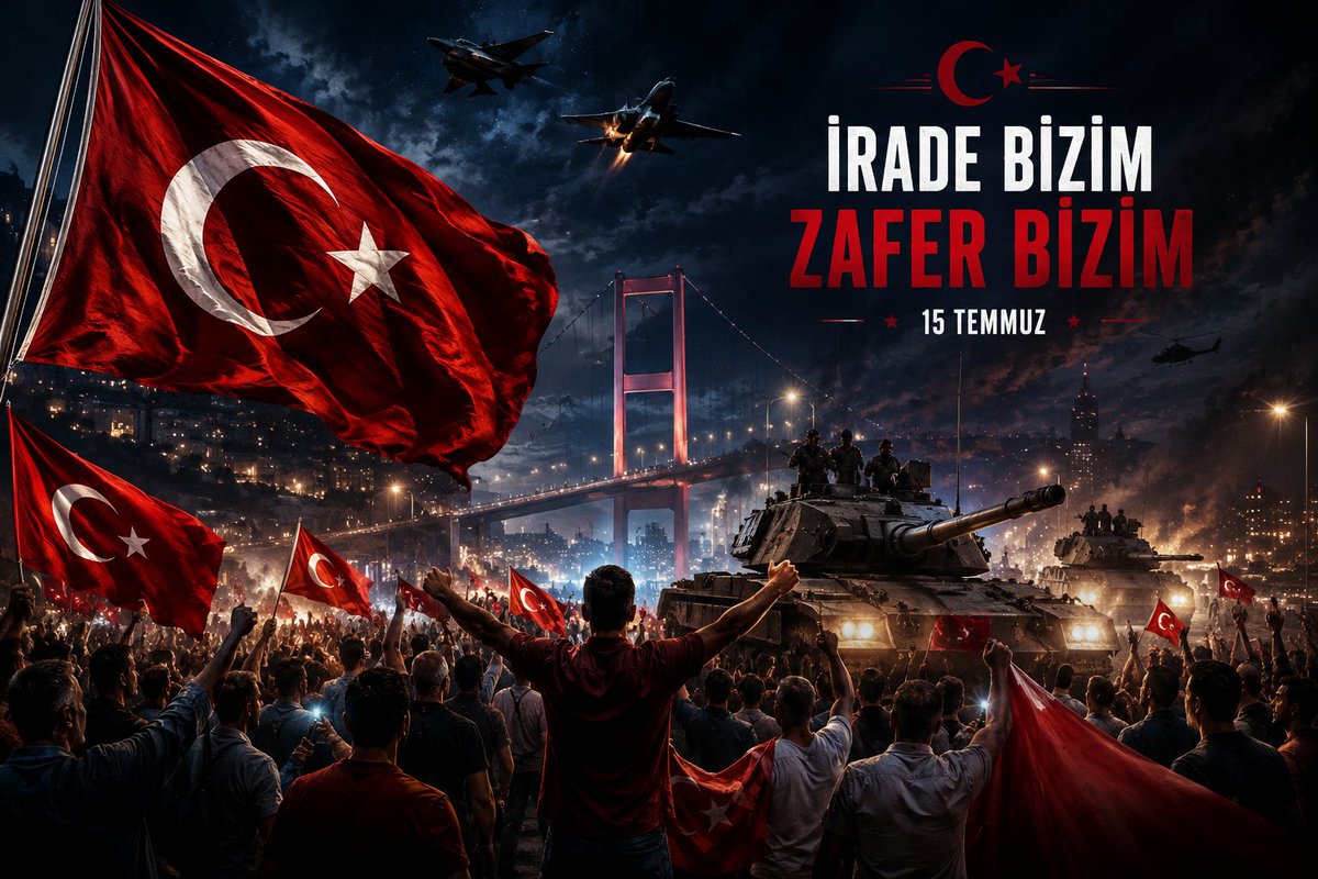 ibrhmgenc's tweet photo. 15 Temmuz,  minarelerden yükselen selâlar eşliğinde milletimizin vatanına, bayrağına, ezanına ve millî iradesine sahiplendiği destandır.

Vatanı için canını feda eden aziz şehitlerimizi rahmetle, gazilerimizi minnetle anıyorum.

İrade Bizim, Zafer Bizim. 🇹🇷 

#15TemmuzDestanı https://t.co/JubzWCWLkY