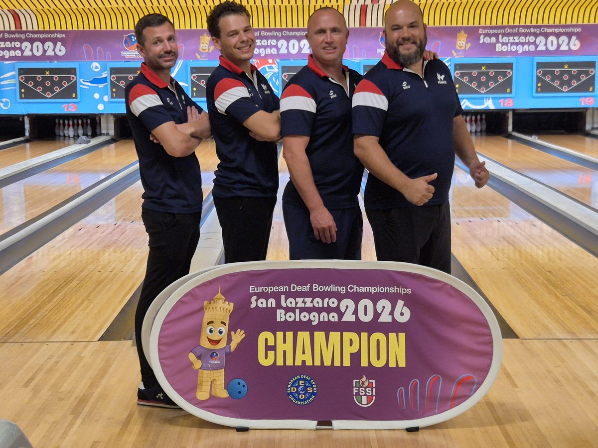 FFHandisport's tweet photo. 🎳🇫🇷 Clap de fin sur les Championnats d'Europe de bowling sourd avec un titre de Champion d'Europe Masters pour Alexis Divol tandis que Ludovic Bartout décroche une médaille d'argent au All Events.

Au total, l'équipe de France repart avec 4 médailles, dont 3 titres européens  ! https://t.co/ux3vFMf4Dr