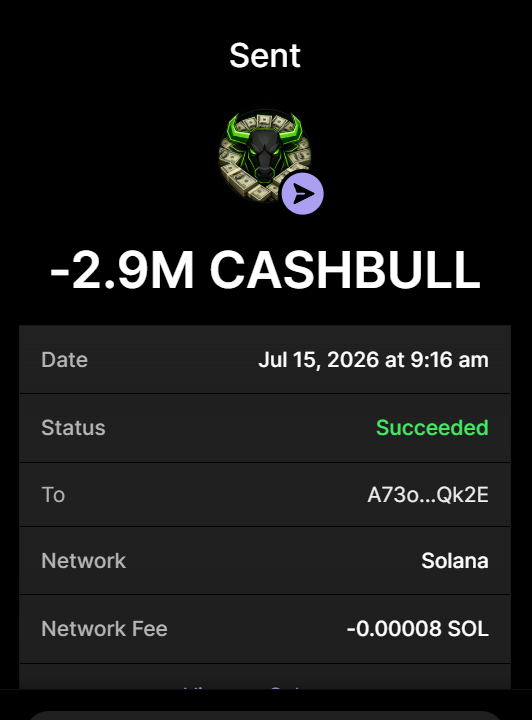 CashBullSol's tweet photo. ✅ 2.9 MILLION $CASHBULL bought for 0.29 $SOL

Buy $CASHBULL On X

Send between 0.2 SOL and 10 SOL to: 5J2JrgHLUCBxEN6t41tmrAYtQmzyua644AHVfdByQ9xN

1 SOL = 10M $CASHBULL
10 SOL = 200M $CASHBULL [100% bonus]

ONLY ONE $CASHBULL  AND IT'S THIS
Retweet & Drop SOL Address for 100,000 $CASHBULL