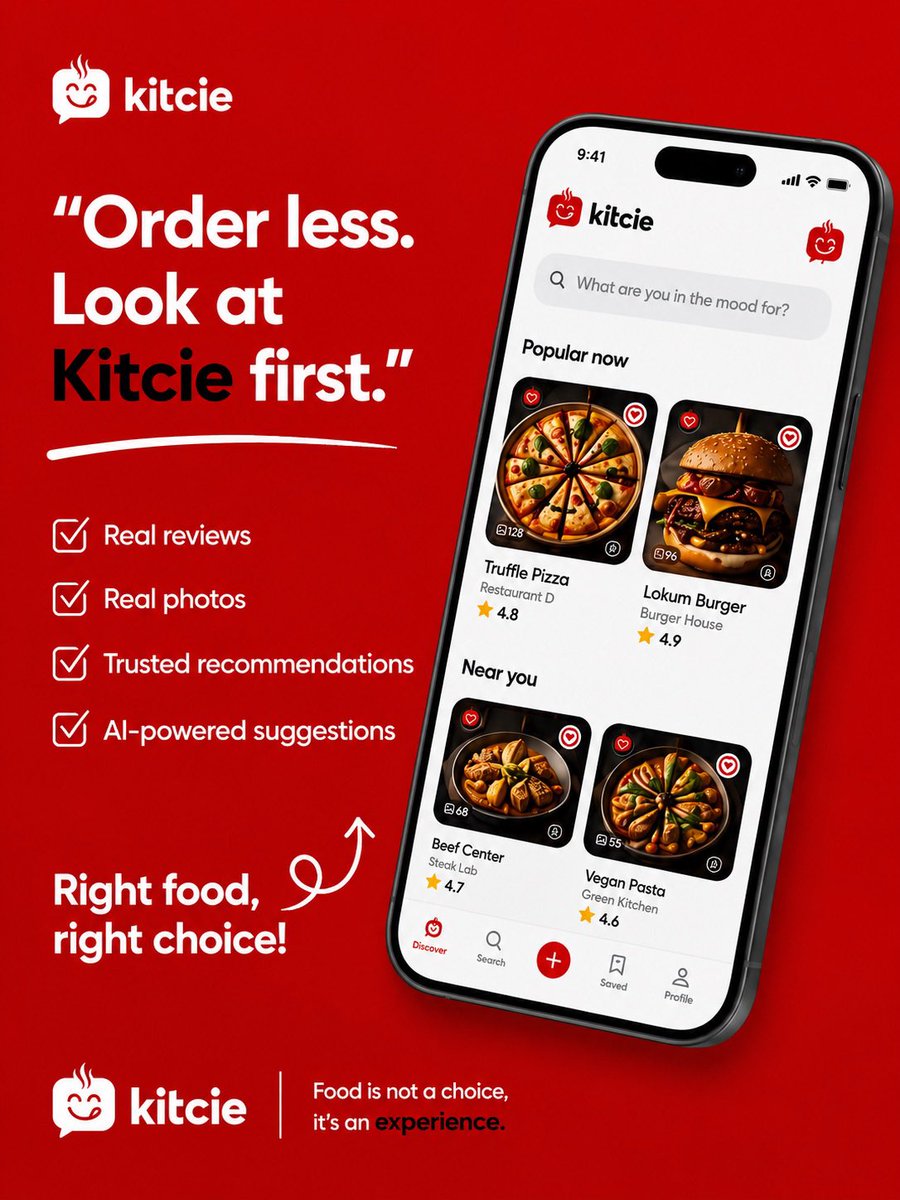 kitcieapp's tweet photo. 🍔 Order less. Look at Kitcie first.

Every menu has that one dish everyone talks about.

The problem is…

You usually find out after you order.

We’re changing that.

Real reviews.
Real photos.
Real recommendations.

Discover what to eat.

Coming soon. 🚀 https://t.co/bnCvtBJUSR