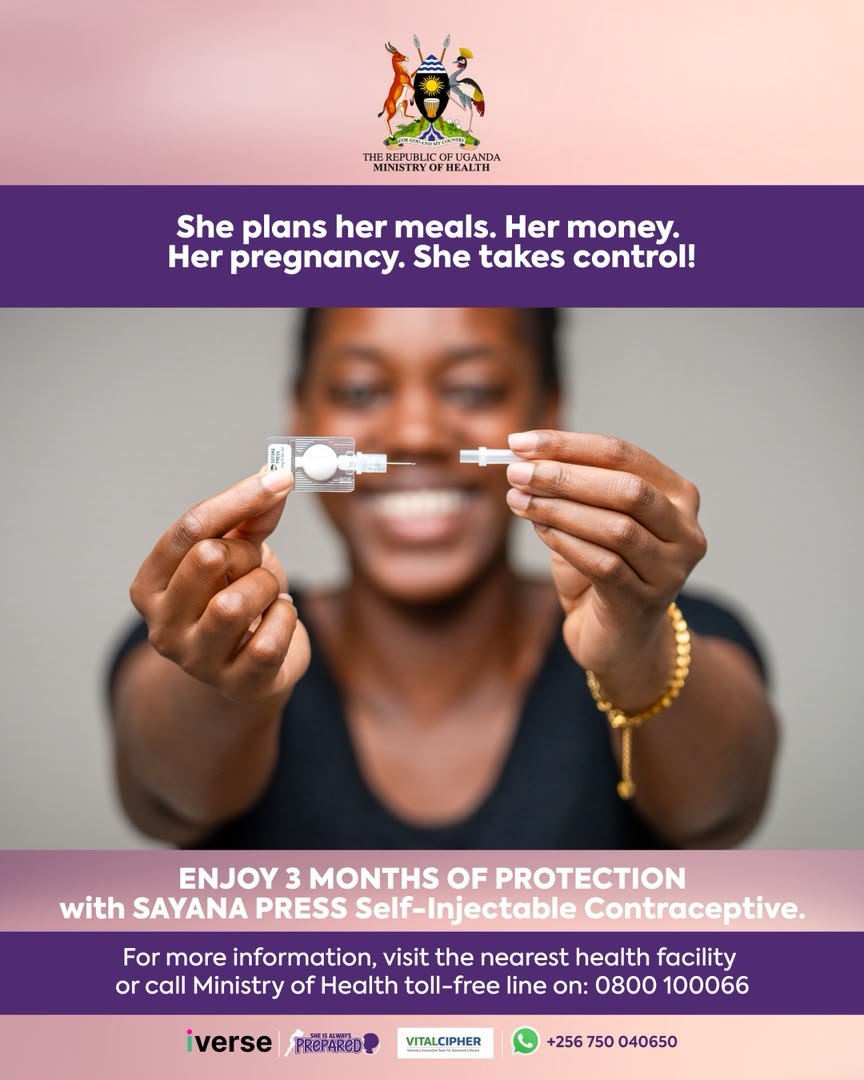 Piirax_Pro1's tweet photo. Safe,easy to use,free
Enjoy 3 months of protection with sayana press self-injectable contraceptive
This message is brought to you by @MinofHealthUG and @iVerseAfrica #SheIsAlwaysPreparedUG #EraiNgesiDucNaEkapakina https://t.co/8tyEA8BH3t
