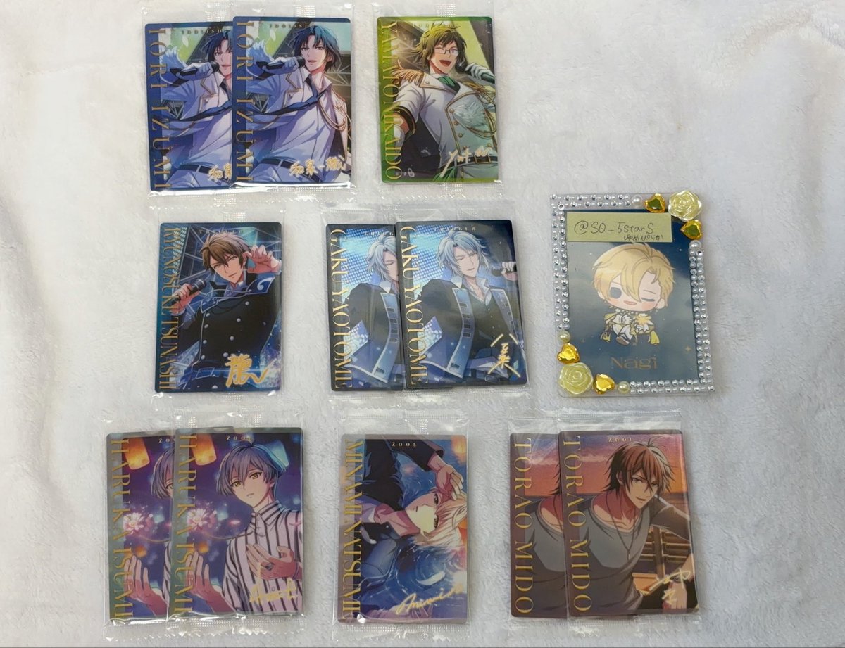 SQ_5stars's tweet photo. [交換]
アイドリッシュセブン アイナナ ウエハース27

譲↓
箔:一織2 大和 龍之介 楽2 悠2 巳波 虎於2
La’Stiara💎:大和2 三月 陸3 楽2 トウマ3 虎於2 巳波2
画像3.4(過去弾ウエハース.メタカetc…)

求: La’Stiara💎ナギ

⚠️箔は求めておりません。箔⇆N交換可
↓続きます。 https://t.co/sXSA2kfUGC