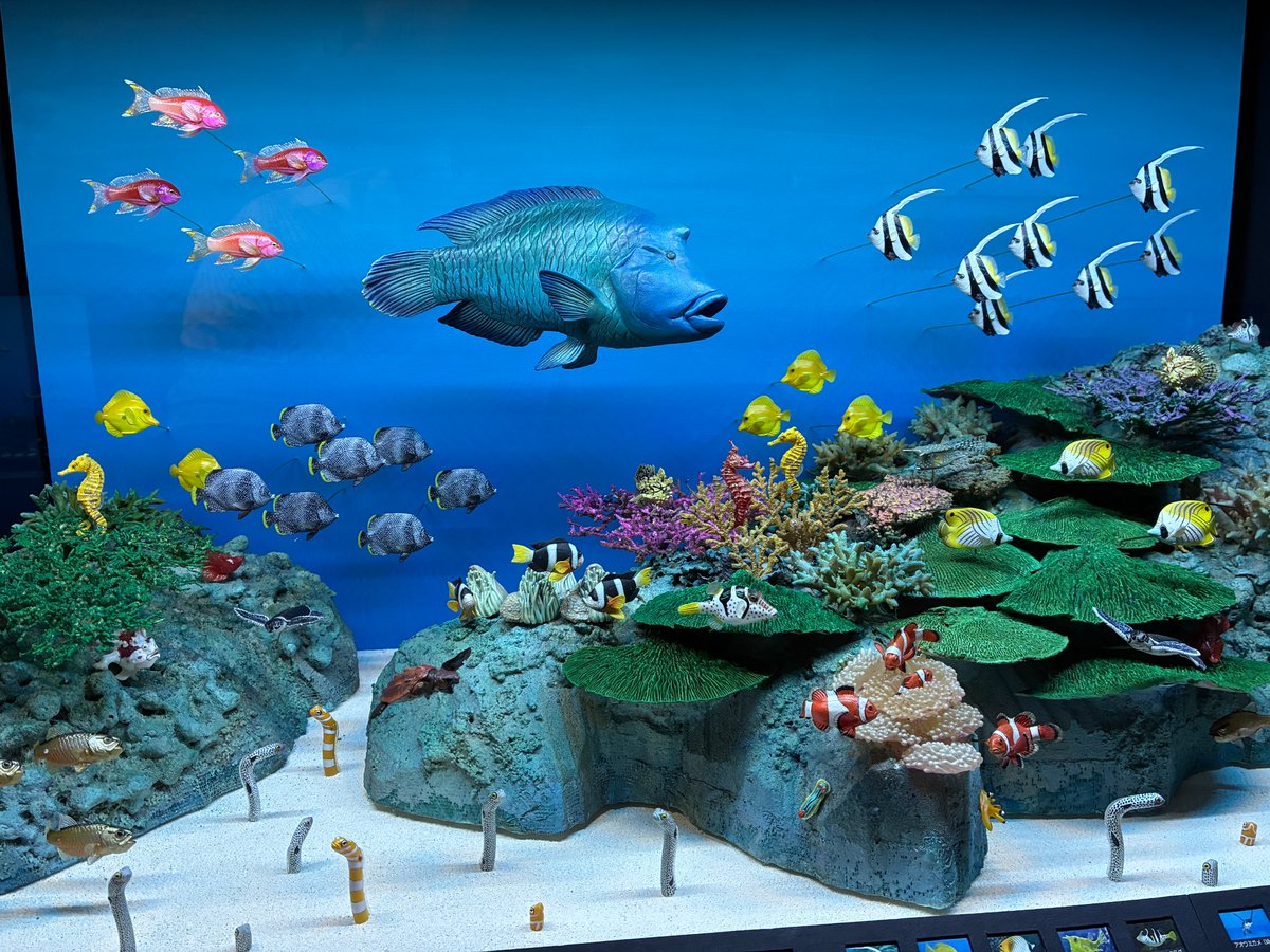 ryuyukan's tweet photo. 【海洋堂アクアリウム】

特別展「海洋堂アクアリウム」本日よりスタートいたしました！
50を超えるジオラマによるフィギュアの水族館はとてもリラックスできる空間となっています。この連休は海洋堂フィギュアミュージアムでお楽しみください。

#海洋堂アクアリウム

https://t.co/sjUmy9E9bH https://t.co/swe5quIWZQ