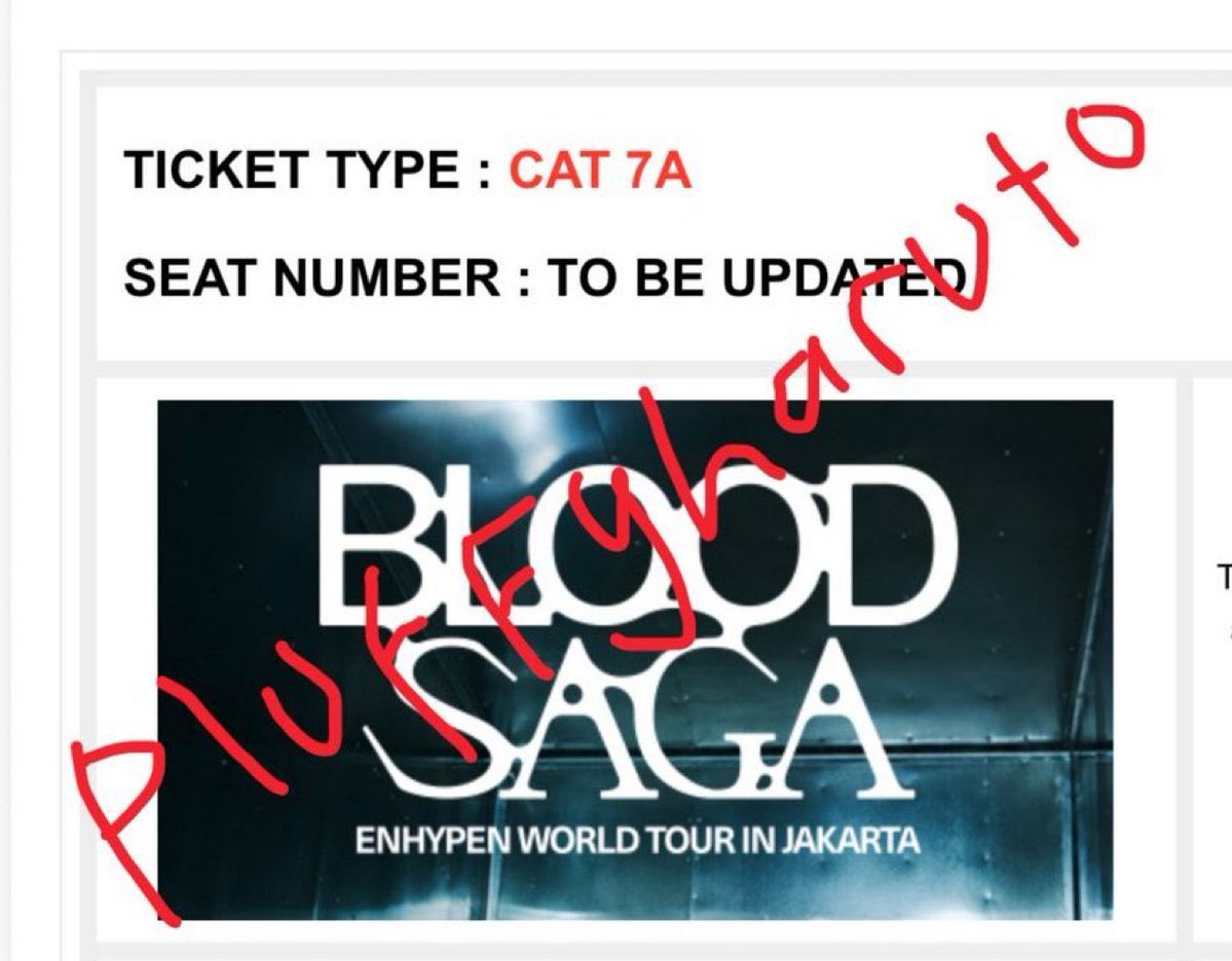 PLUFFIX_ID's tweet photo. [TITIPAN]  wts - tiket cat 7A enhypen blood saga jakarta [PRESALE] @PLUFFIX_ID 🍀

💵 Harga web+tax+jastip ya!

- full payment / bisa cicilan maks sept
- available 3tix for 7A
- punya cust jastipanku
- dibantu sampe wb

Rfs: custku mau upgrade section 
tag wts wtb enhypen jakarta https://t.co/EOfx2WWG0G