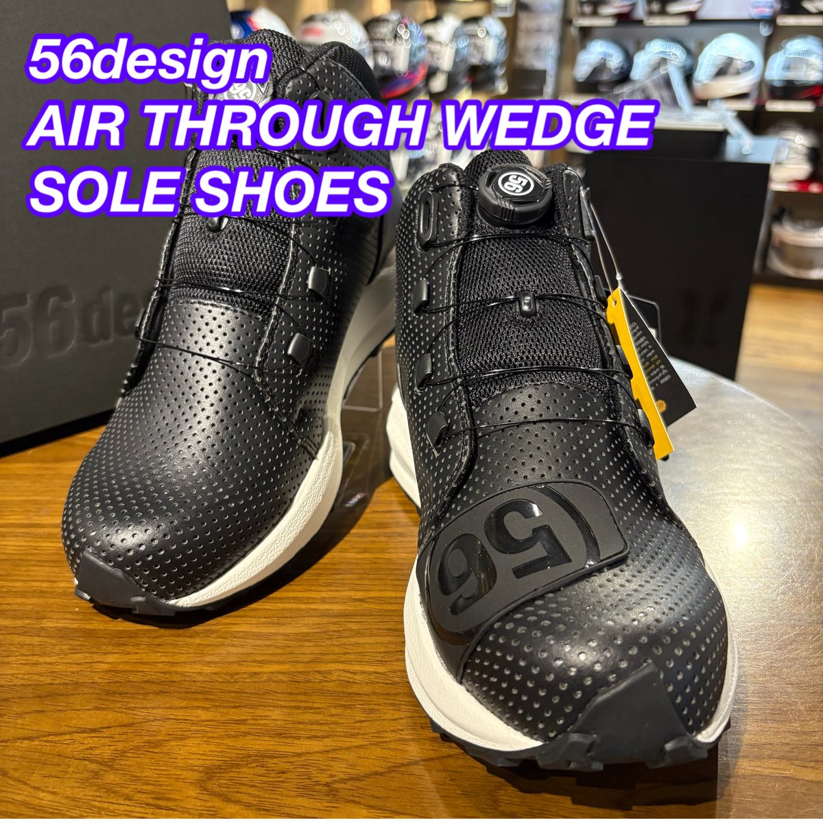 エイザイムローフードビレガ 56designよりRIDING WEDGE SOLE SHOESのメッシュバージョンが新発売に