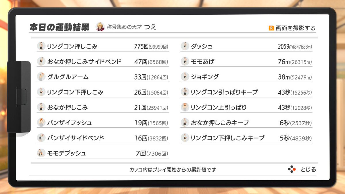 tsuekunn's tweet photo. 本日の『リングフィットアドベンチャー』の運動結果はこちら。本格的に季節が夏に突入し、部屋が暑くなってきているので、体調に気をつけながら運動したい。 #リングフィットアドベンチャー #RingFitAdventure #NintendoSwitch https://t.co/1NHrOtb1YP