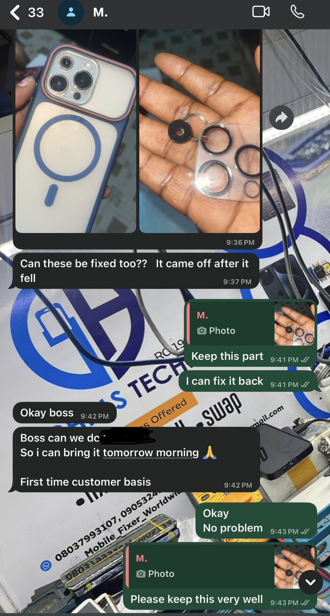 OghillsTechLtd's tweet photo. I got your number from X

That’s how this repair started.

A client found my work on X (Twitter), reached out for an iPhone 14 Pro Max screen replacement, and trusted me with his device.

This video shows the complete journey:

📩 Our first conversation.
📱 The phone before the repair.
✨ The finished result.
💬 His honest review after the repair.

Thank you to everyone who continues to trust and recommend OGHILLS TECHNOLOGY. 

Every referral means a lot.

If your iPhone needs a screen replacement or any other repair, send me a message. I’d be happy to help.

📍 Ikeja, Lagos
📞 08037993107
💬 https://t.co/E2Mpai3i1V

Watch till the end to see the transformation and the customer’s feedback. 🔥