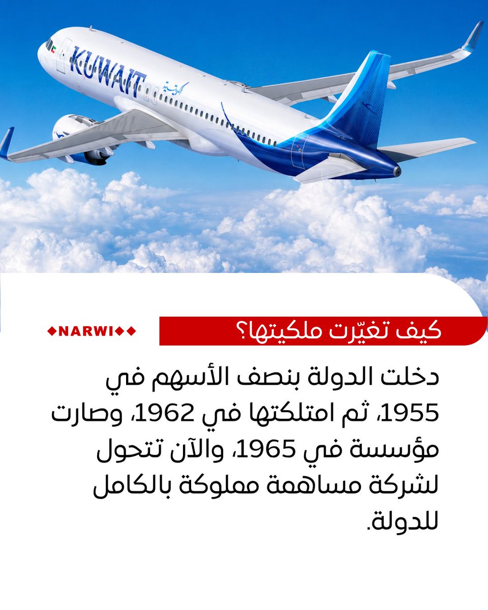 watchnarwi's tweet photo. 🔴 #نروي | "الكويتية" مملوكة للدولة بالكامل، بدأت عام 1954 بمبادرة تاجرين كويتيين.

وافق مجلس الوزراء على مشروع مرسوم بقانون لتحويل "الكويتية"، ورفعه إلى أمير البلاد لاستكمال إجراءات إصداره.

التفاصيل: https://t.co/uHFIN8UuDY