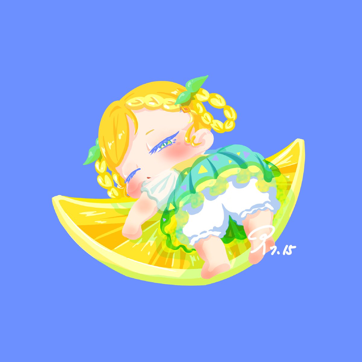 fleurir0403's tweet photo. 夏のフルーツ、すやすや🍑🍋🫐💤 https://t.co/0gFN5h6LAx