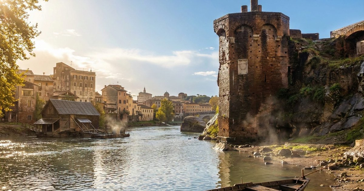 TrastevereRM's tweet photo. Buondi dall'isola Tiberina. Quella di metà 800, che alcune foto d'epoca restaurate fedelmente con AI ci restituiscono, quelle che pittori e fotografi di allora hanno cercato di restituire ai posteri. Stiamo lavorando su un documentario che  ci riporterà in quegli anni 😎😉 https://t.co/ChBEmQgTp9