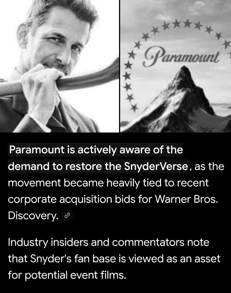 netrusila_maxim's tweet photo. Both @ParamountPics &amp; @Skydance definitelly are aware that both majority of DC fans &amp; the general audience want Zack Snyder to return &amp; finish his story through
-AyerCut
-Batfleck Movie
-JL2
-JL3
-Flashpoint
#RestoreTheSnyderVerse is the safest &amp; most profitable possible choice❤️‍🔥 https://t.co/8g5sfiNgSz