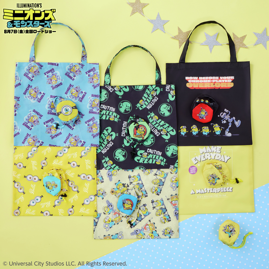 namco_prize's tweet photo. ✨╭Ꙭ╮景品紹介 ╭⊙ ╮✨
#ミニオンズアンドモンスターズ
収納ポーチ付きエコバッグ

『ミニオンズ＆モンスターズ』デザインのエコバッグが登場🛍️
収納ポーチ付きで持ち運びも便利!

7月17日(金)より登場予定！
映画公開を記念したキャンペーンも開催🎉

詳細👇
https://t.co/h3bQVQ51T2

#ミニオン https://t.co/1l5UQQTL6z