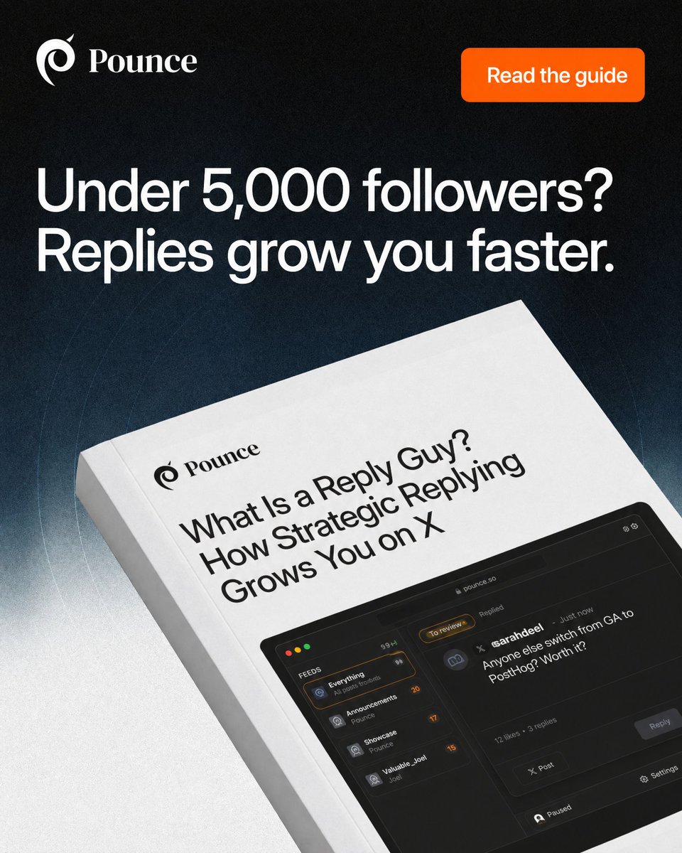 PounceSo's tweet photo. Pounce finds the best X conversations and drafts replies in your voice. 15 minutes a day. Real engagement. Start for free.
