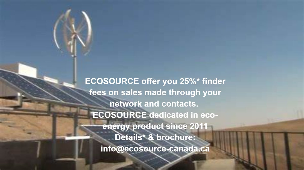 ecosourcecanad1's tweet photo. ALREADY 15 YEARS WITH YOU - INNOVATION &amp; TECHNOLOGY FOR EFFICIENT ECO ENERGY SOLUTIONS

Finder fees program detail &amp; Brochure at : info@ecosource-canada.ca

Proud to have spent 15 years with you, customer, partner and collaborator thank you so much. https://t.co/Vt6CWAyhjg