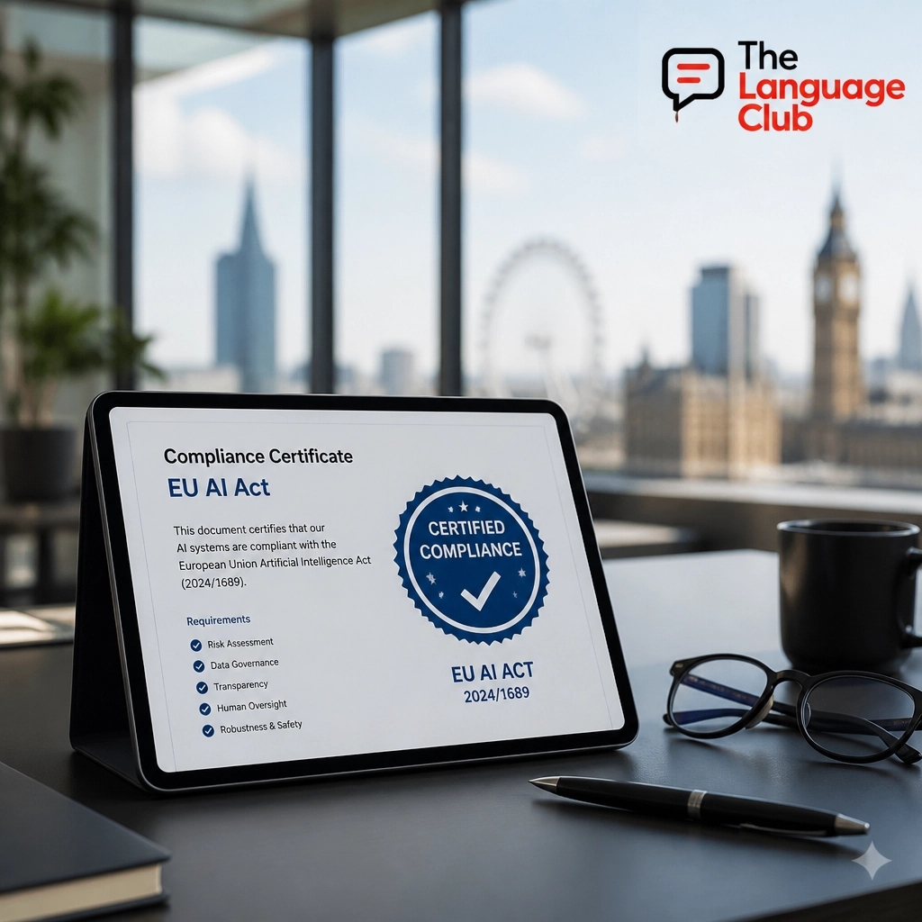 LanguageClubuk's tweet photo. The #EUAIAct is here. For #finance, #legal &amp; #healthcare, AI output is a compliance risk. 

Regulated sectors need:
✅ ISO 17100:2015
✅ 3-stage human QA
✅ Native experts

The Language Club ensures your #translation is accurate &amp; compliant. Accuracy isn't optional. https://t.co/lGGi9T0Alc