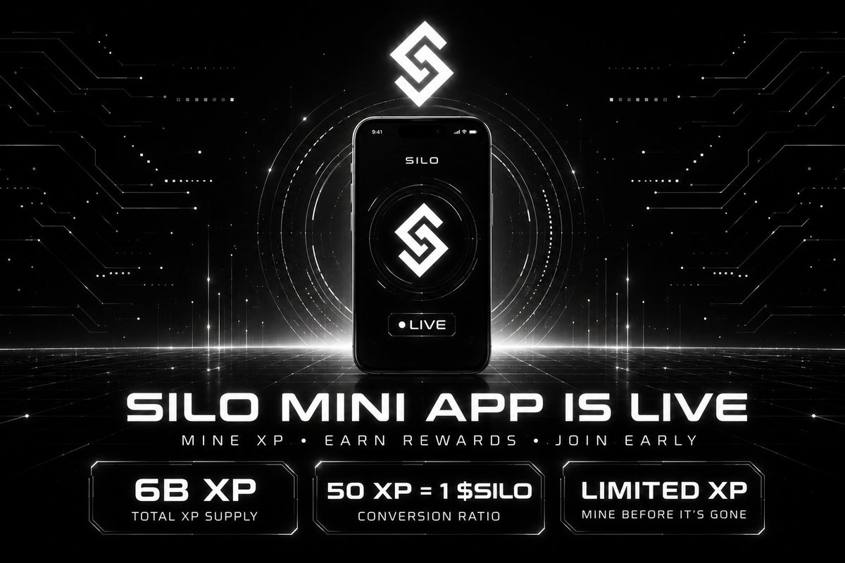 SiloProtocol's tweet photo. 🚀 The Silo Protocol Mini App is LIVE!

https://t.co/MAht56Z1J8

The first chapter of the Silo ecosystem has officially begun.

Start mining XP, complete tasks, invite friends, and secure your place as an early supporter of Silo Protocol.

🌾 XP Mining Details 
• Total XP Supply: 6,000,000,000 XP 
• Conversion Ratio: 50 XP = 1 $SILO

XP is limited. Once the entire 6B XP has been mined, no additional XP will ever be created.

The earlier you join, the more XP you can accumulate before the Token Generation Event (TGE) {Late Q4}.

Start your journey today and become part of the future of Silo Protocol.

https://t.co/cAJAp5Of6D

Mine. Earn. Grow.