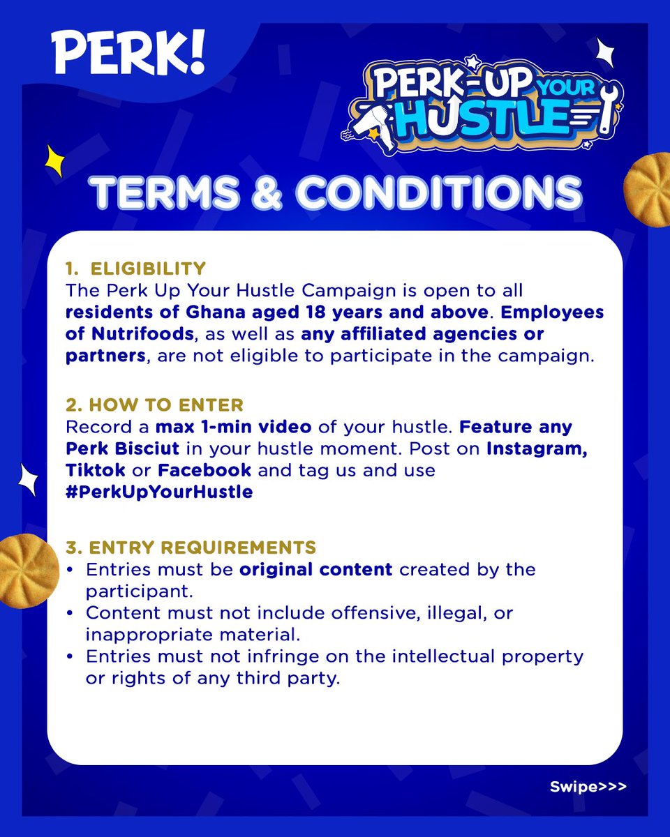 perkbiscuits's tweet photo. The rules are simple. The prize? Worth it. 🏆🔥 Check out the T&amp;Cs and start planning your winning entry!.

#PerkBiscuits #PerkUpYourDay #PerkUpYourHustle https://t.co/ADZacfVWQG