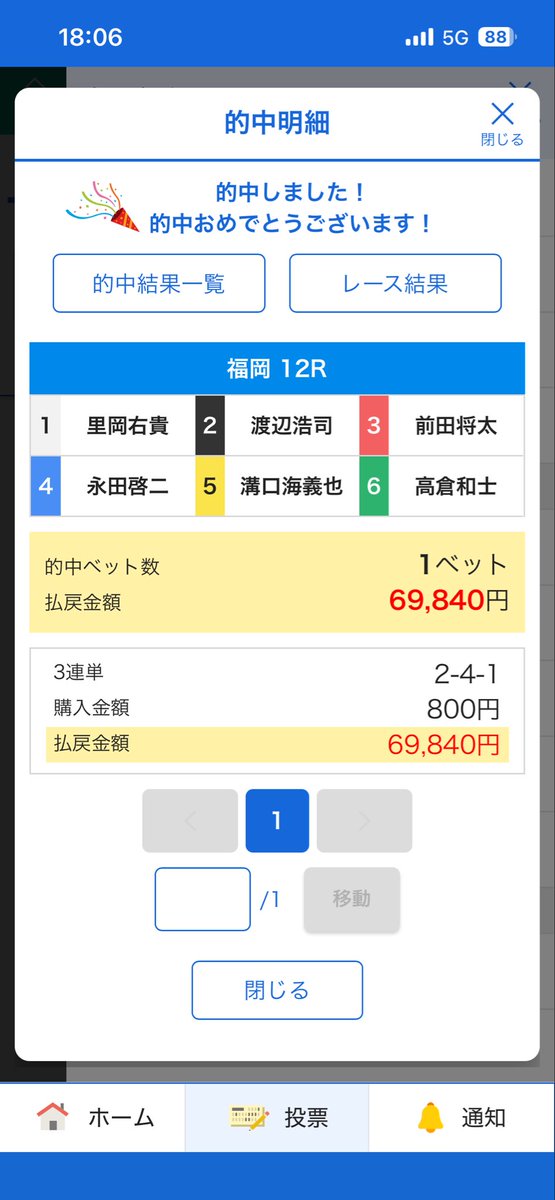 milketea81's tweet photo. @Qkyotei オッズ下がりましたねぇ
あざっす！ https://t.co/tN0s0ni2na