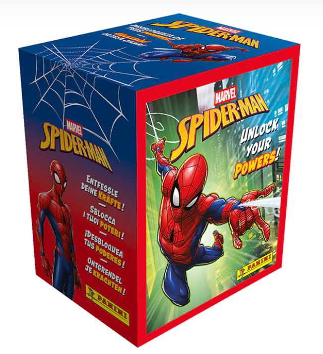 FootballStuffTV's tweet photo. First pictures:

The new Panini Spider-Man Unlock Your Powers Sticker Collection is set to be released in August 2026 🕷

Who will be collecting this set? 🤔 https://t.co/ruwcUOUfVh