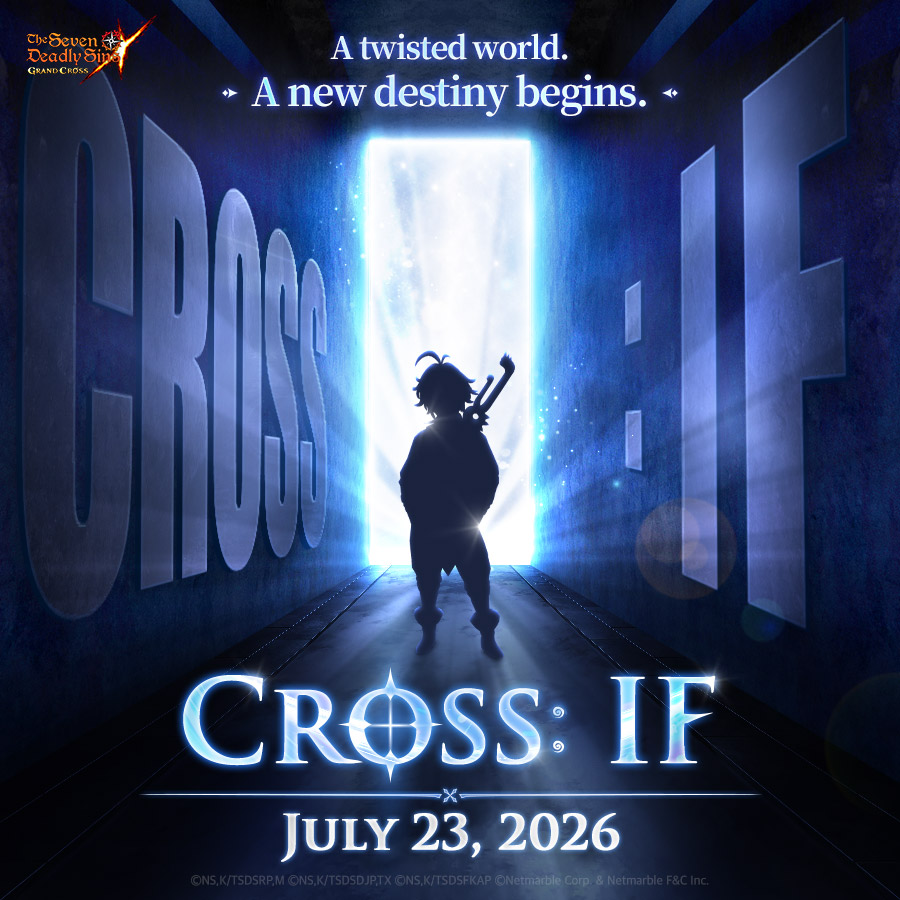 7DS_en's tweet photo. A twisted world.
A new destiny begins.

Cross: IF 
July 23, 2026 https://t.co/pxXwmNLSGg