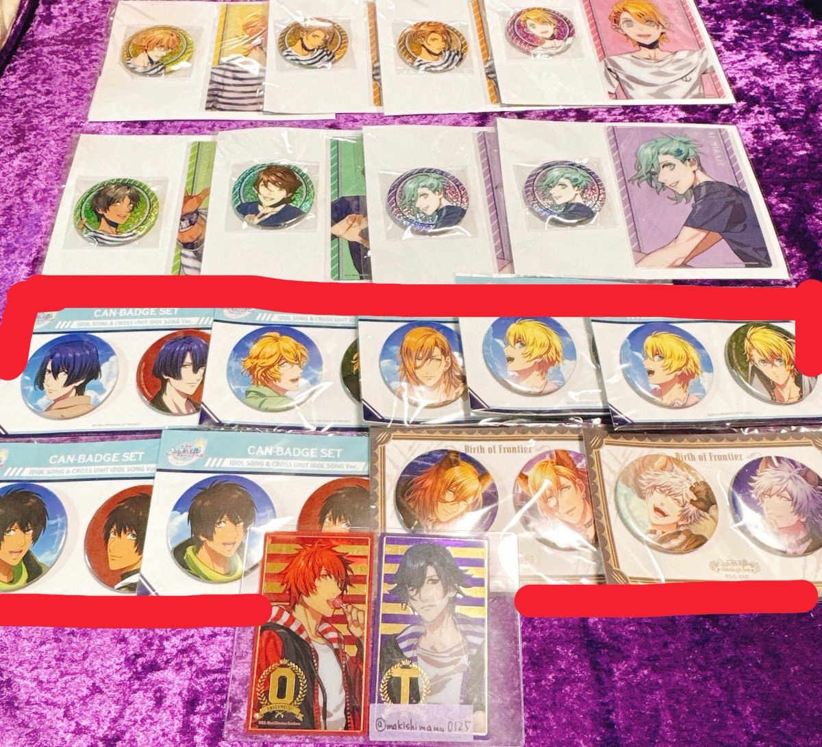 makishimamu0125's tweet photo. 【交換、譲渡】うたプリ ブロくじ ブロッコリーくじ プリサマ 缶バッジ

譲:真斗、那月、レン、翔、セシル、嶺二、蘭丸、藍、カミュ

求:プリサマD賞トキヤ

赤枠で囲ってるものは定価譲渡可
郵送交換、都内手渡し可能
検索からもお気軽にお声掛けください！ https://t.co/fw4oVvQs0r