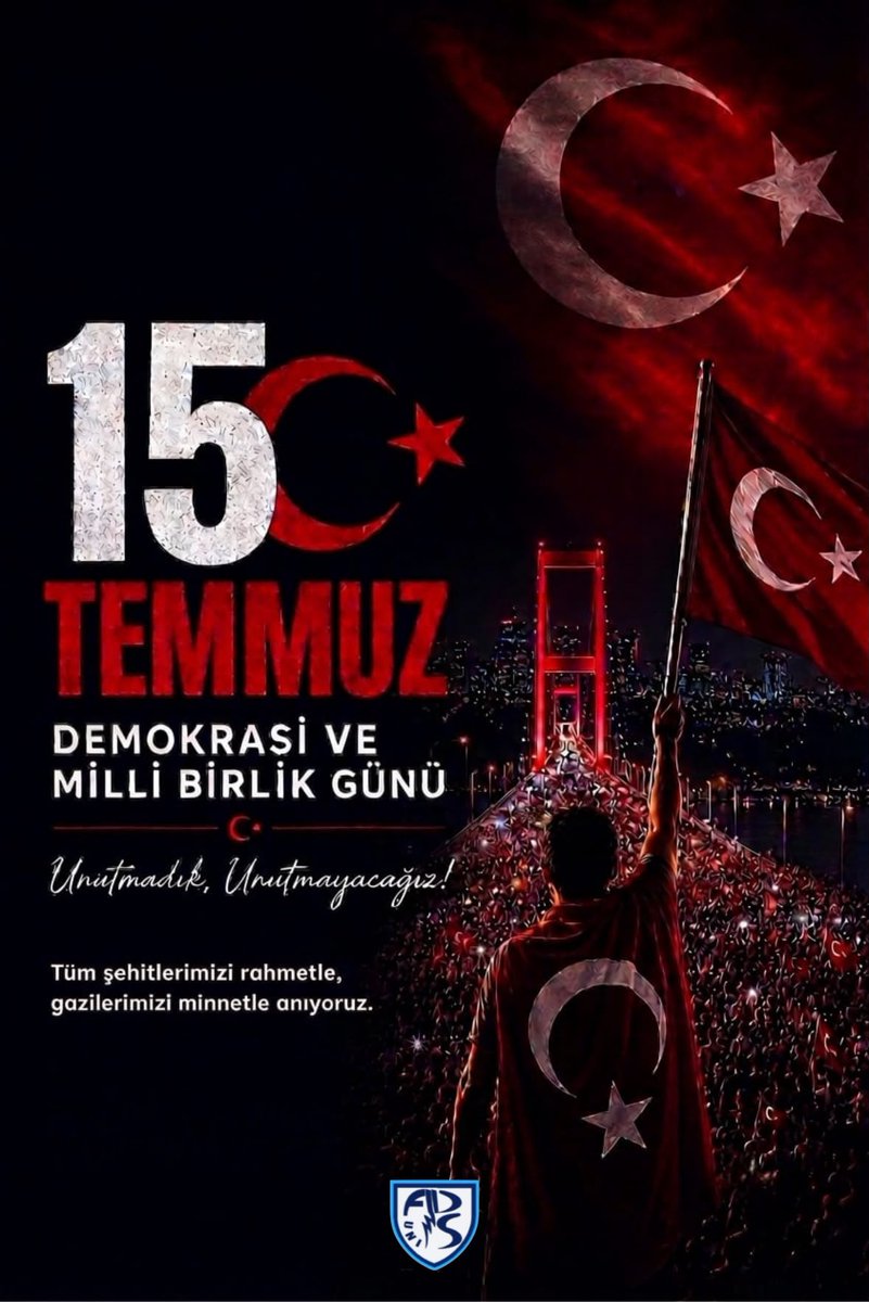 adanademiruni's tweet photo. 15 Temmuz Demokrasi ve Millî Birlik Günü'nde; aziz şehitlerimizi rahmet ve minnetle, kahraman gazilerimizi saygı ve şükranla anıyoruz.

#ÜniAdanaDemir https://t.co/TB4u3EFNdt
