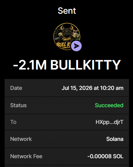 BullKittySolana's tweet photo. ✅ 2.1 MILLION $BULLKITTY bought for 0.21 $SOL

Buy $BULLKITTY 
Send between 0.2 SOL and 10 SOL to: 24soaPMKpk5TVZcSrWZhQyaeE8FcnUJkcYW1JsTbDvxJ

1 SOL = 10M $BULLKITTY
5 SOL = 50M $BULLKITTY

Min 0.2 SOL

Retweet &amp; Drop SOL Address https://t.co/OWI8Sdrcqo