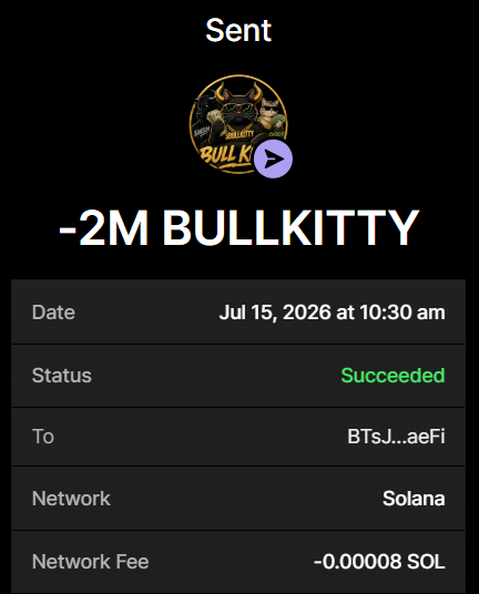 BullKittySolana's tweet photo. ✅ 2 MILLION $BULLKITTY bought for 0.2 $SOL

Buy $BULLKITTY 
Send between 0.2 SOL and 10 SOL to: 24soaPMKpk5TVZcSrWZhQyaeE8FcnUJkcYW1JsTbDvxJ

1 SOL = 10M $BULLKITTY
5 SOL = 50M $BULLKITTY

Min 0.2 SOL

Retweet &amp; Drop SOL Address https://t.co/WnfgL8JYfW