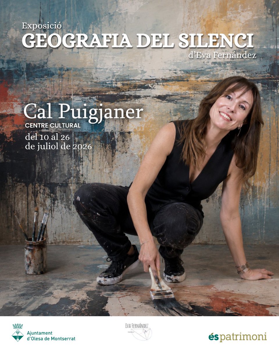 AjuntamentOlesa's tweet photo. 🔴 EXPOSICIÓ
Fins al 26 de juliol es pot visitar al Centre Cultural Cal Puigjaner d'#Olesa l'exposició "Geografia del silenci", d'Eva Fernández.
🎨 Una exposició amb una quinzena d'obres que neixen de la contemplació de la natura amb una combinació de tècniques i materials. https://t.co/M6MiXvMA8c