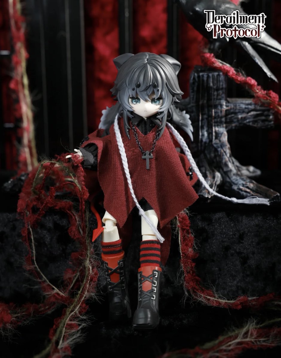 hermeow_shop's tweet photo. 📢🆕ブラインドドール新作速報🆕📢
海外ドールメーカー「MiraiDolls」より、神秘的な空間「アラヤ補正領域」で運命が交錯する少年少女たちを描いた、1/8スケールBJDブラインドドールシリーズ「ディレイルメント・プロトコル」をご紹介！

今回登場するのは、通常種類の「リース」😈

闇と苦痛そのものを体現する存在。運命を書き換えようとした結果、終わりのない因果の循環に囚われました。🔥⏳

ラインナップは通常6種類＋シークレット1種類。
同社自慢の可動まぶた仕様と通常の入れ目タイプ、2種類の顔パーツを封入！本体サイズは約20cm。

当店は正規代理店として、近日中に予約販売を開始予定です📣
続報をお楽しみに✨

関連商品のツイートは：
https://t.co/IH3dzOueBD