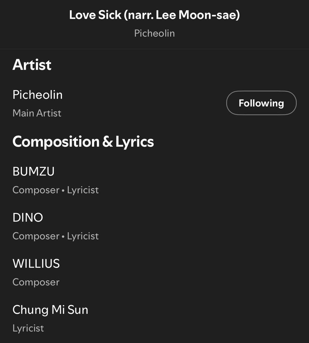 minghaocheoI_'s tweet photo. dino listed as part of the lyricist and composer for love sick!!!!! along with bumzu, willius (composer), and chung misun (lyricist) oh my god 🥹🥹🥹

IM SO SO PROUD OF HIM AAHHHH https://t.co/kJ396ZYZ53