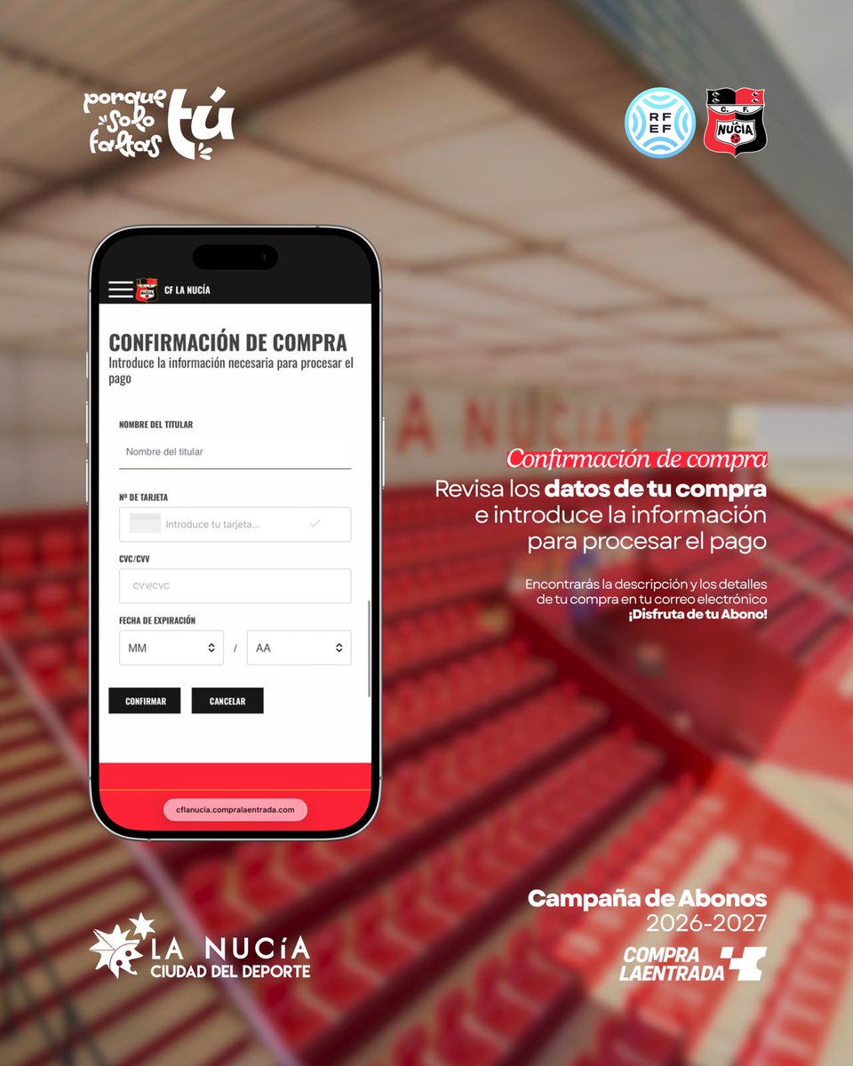 cfnucia's tweet photo. 🔴🅒🅕🅛🅝🔴

𝗖𝗔𝗠𝗣𝗔Ñ𝗔 𝗗𝗘 𝗔𝗕𝗢𝗡𝗔𝗗𝗢𝗦 | Y aquí os dejamos la ᴘᴀʀᴛᴇ 𝟤 de nuestra explicación. 🔝

Corre y abónate YA‼️

ᴘᴏʀǫᴜᴇ ꜱᴏʟᴏ ꜰᴀʟᴛᴀꜱ ᴛú. 🫵

🎟️ https://t.co/w6CHb5dfW1

#JuguemosAlRojo ♥️

#ADNucía 🧬 https://t.co/wuDLGYpSPg