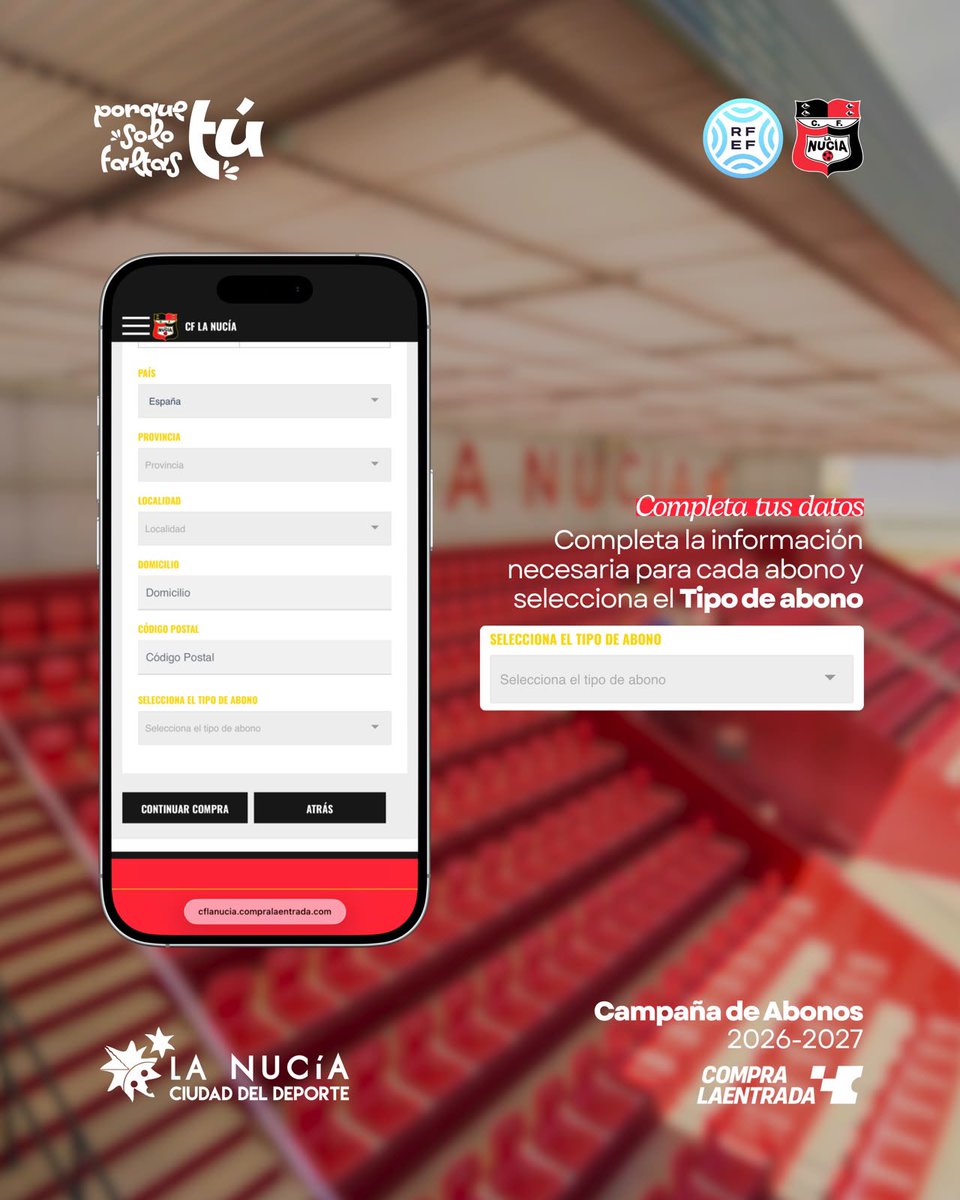 cfnucia's tweet photo. 🔴🅒🅕🅛🅝🔴

𝗖𝗔𝗠𝗣𝗔Ñ𝗔 𝗗𝗘 𝗔𝗕𝗢𝗡𝗔𝗗𝗢𝗦 | Y aquí os dejamos la ᴘᴀʀᴛᴇ 𝟤 de nuestra explicación. 🔝

Corre y abónate YA‼️

ᴘᴏʀǫᴜᴇ ꜱᴏʟᴏ ꜰᴀʟᴛᴀꜱ ᴛú. 🫵

🎟️ https://t.co/w6CHb5dfW1

#JuguemosAlRojo ♥️

#ADNucía 🧬 https://t.co/wuDLGYpSPg