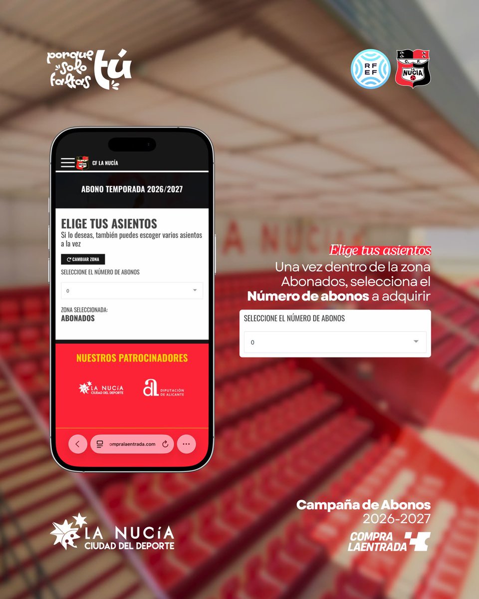 cfnucia's tweet photo. 🔴🅒🅕🅛🅝🔴

𝗖𝗔𝗠𝗣𝗔Ñ𝗔 𝗗𝗘 𝗔𝗕𝗢𝗡𝗔𝗗𝗢𝗦 | Y aquí os dejamos la ᴘᴀʀᴛᴇ 𝟤 de nuestra explicación. 🔝

Corre y abónate YA‼️

ᴘᴏʀǫᴜᴇ ꜱᴏʟᴏ ꜰᴀʟᴛᴀꜱ ᴛú. 🫵

🎟️ https://t.co/w6CHb5dfW1

#JuguemosAlRojo ♥️

#ADNucía 🧬 https://t.co/wuDLGYpSPg
