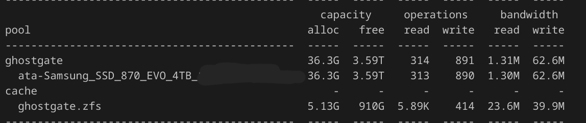 _numinit's tweet photo. Starting the @NixVegas cache mirror on our core router. We've got a 20Gbps trunk for a thing. We have two SATA SSDs with 32Gbps L2ARC in front, TBD if we have room for a mirror or stripe and if raw NARs from https://t.co/9cXVxvglf3 or unpack/ZFS dedup are smaller

Place your bets https://t.co/tIQXppQpUz