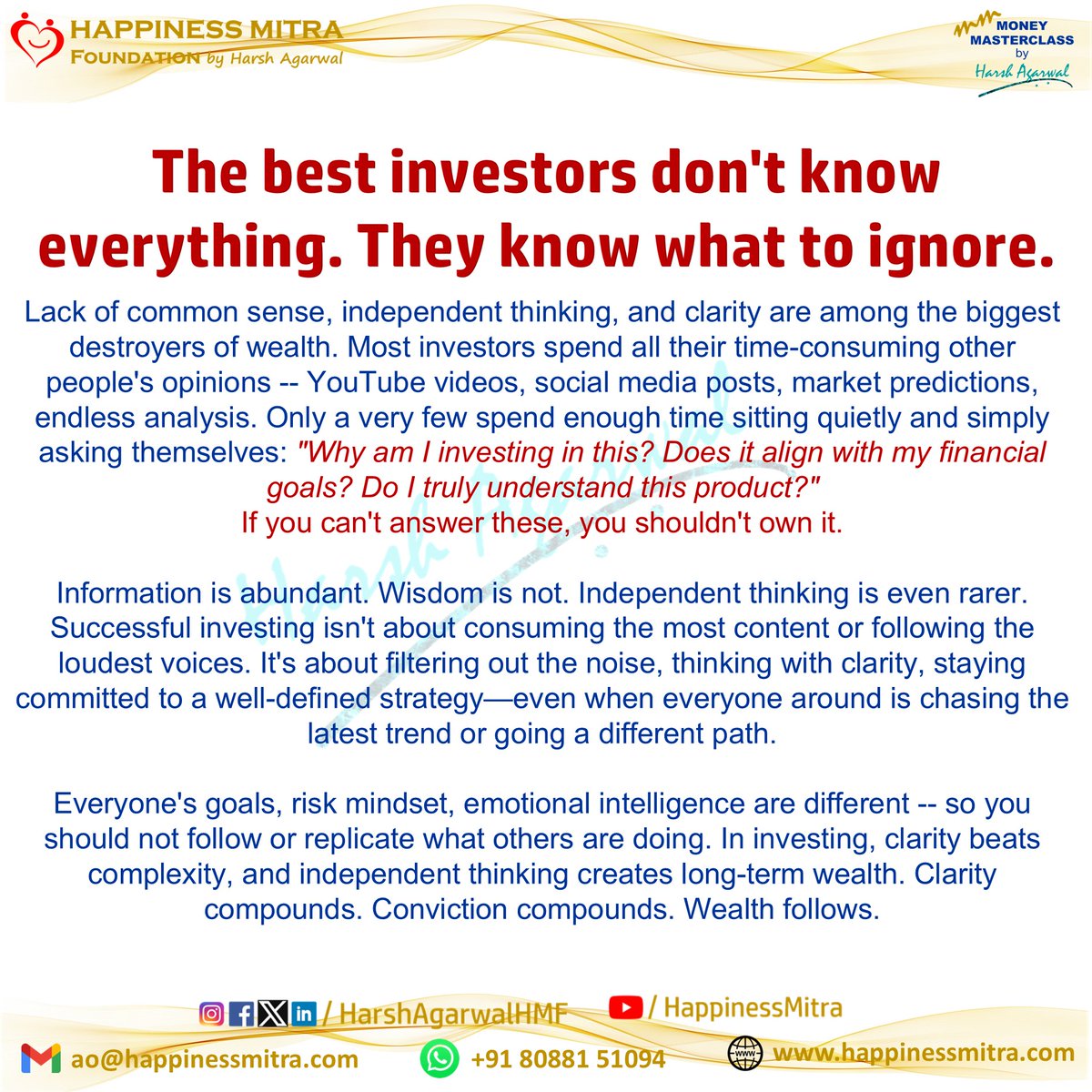 HarshAgarwalHMF's tweet photo. #PersonalFinance #Unbiased #Advisory #Investing #WednesdayWisdom #StockMarket #India #EmotionalIntelligence #CriticalThinking #LifeSkills https://t.co/Lvinis8ohA