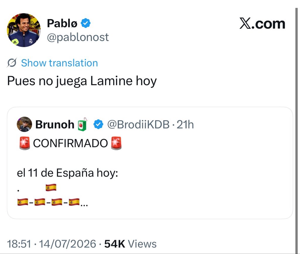 Lekksyy's tweet photo. sin embargo a lamine (nacido en españa) no lo consideráis español, dejáis claro que vuestra lucha absurda es racista y solo por su color de piel eh https://t.co/E5ekthUWkb